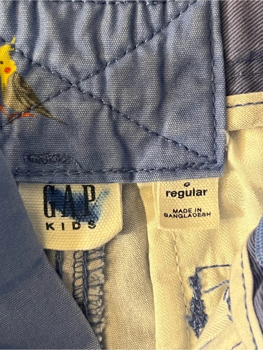 GAP Blue Cargo Shorts with Yellow Bird Motif